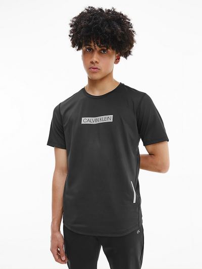 Calvin Klein Ruhák HU305982 | Calvin Klein Mesh Panel Gym Férfi Póló Fekete